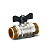 Кран шаровой LD Pride 1/2", НР, черн. бабочка, никель